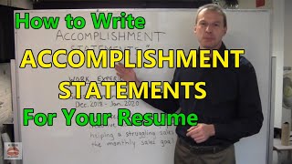 How to Write Accomplishment Statements for Your Resume  Resume Tips [upl. by Kcid]