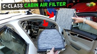 MERCEDES W204 CABIN AIR FILTER REPLACEMENT LOCATION C250 C300 C350 C200 C220 C280 [upl. by Kurt]