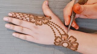 Stylish New Mehndi Design for Hands  Easy Floral Mehndi Designs  Simple Mehndi Design for Backhand [upl. by Yreme]