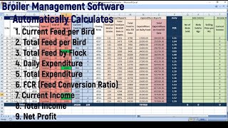 Free Broiler Management Excel Sheet Software for Broiler Farm [upl. by Nairbo]