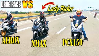 Honda PCX 150 vs Yamaha Nmax 155 vs Yamaha Aerox 155 [upl. by Nairolf]