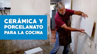 Cómo instalar cerámica y porcelanato en la cocina [upl. by Merrily198]