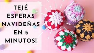 ¿Cómo tejer esferas navideñas en 5 minutos  Navidad DIY  Ganchillo  Crochet [upl. by Morganica]