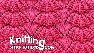 Knitting Stitch Patterns · Oct 3 2016 Parasol stitch「 Lace Knitting 」 [upl. by Alya]