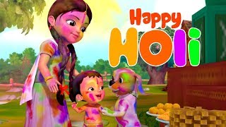 Rangbirangi Holi Song  Hindi Rhymes for Children  Infobells [upl. by Daughtry]