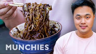 Make Jajangmyeon Korean Noodles In A Black Bean Sauce  Quarantine Cooking [upl. by Agem]