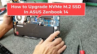 ASUS Zenbook 14 How To Upgrade NVMe SSD [upl. by Nolrev]