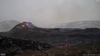 Last moments of the Iceland volcano webcam RIP 2021—2021 [upl. by Selemas]