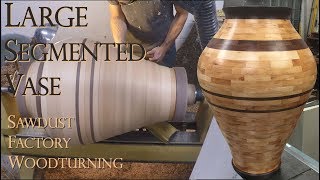 Woodturning  Very Large Segmented Vase [upl. by Arba]