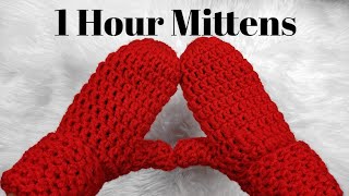 AMAZINGLY SIMPLE Crochet Mittens Pattern For Beginners [upl. by Shawnee837]