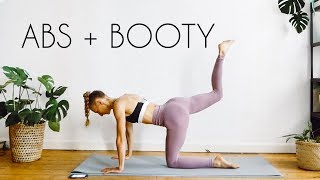 2 in 1 ABS AND BOOTY At Home Workout No Equipment 20 min [upl. by Yahc]