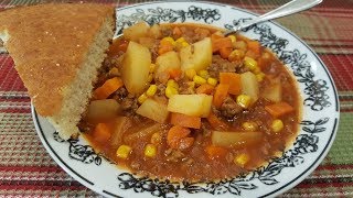 Hamburger Soup  Cowboy Soup  One Pot Meal  The Hillbilly Kitchen [upl. by Healey427]