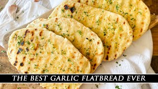 Incredible 5MINUTE Garlic Flatbread Recipe [upl. by Senilec]