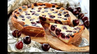 Siciliani Creativi  Clafoutis di ciliegie ricetta facile originale francese  Cherry clafoutis [upl. by Atsillac]