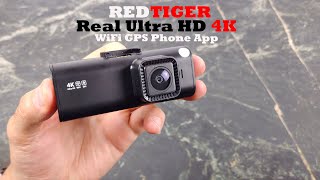 RedTiger WiFi GPS Dash Cam  Real Ultra HD 4K Resolution [upl. by Acina]