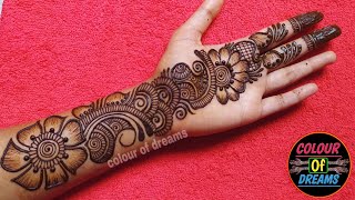 Gorgeous Arabic Mehndi Design  How to draw stylish mehendi for front hand [upl. by Tj]