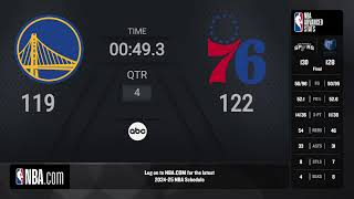 Golden State Warriors  Philadelphia 76ers  NBA on ABC Live Scoreboard [upl. by Redd320]