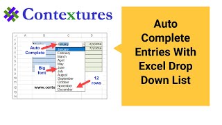 Autocomplete Entries With Excel Drop Down List [upl. by Enitnelav267]