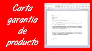 Como hacer una carta de garantía de producto [upl. by Raney]