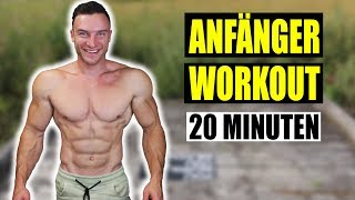 20 Minuten Ganzkörper Anfänger Workout für Zuhause  ohne Equipment  Sascha Huber [upl. by Vevay]