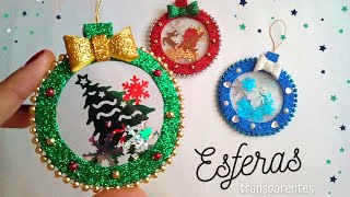 🎅 DIY🎄Originales Esferas de Navidad shaker quotTransparentes y Rellenasquot Súper fáciles [upl. by Nelag]