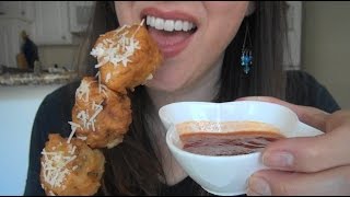 SassEsnacks ASMR Fried Spaghetti amp Meatballs Recipe  Making Fair Food  Eating Sounds [upl. by Eelrahc]