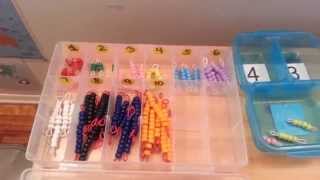 Montessori Math Activities Using Counting Beads [upl. by Etnoj]