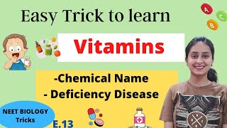 Vitamins Short trick  Deficiency Diseases  Mnemonics [upl. by Linetta]