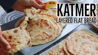 Turkish quotKatmerquot Layered Flat Bread  No Yeast  Easy Method [upl. by Eilsel233]