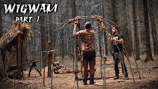 Building a Wigwam with Natural Materials  Bushcraft Shelter PART 1 [upl. by Rebbecca]