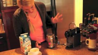 Nespresso Aeroccino Plus Frother Review Frothing Almond Milk [upl. by Hgieloj]