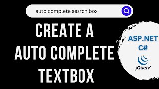 How to Create jQuery AutoComplete Textbox in ASPNet C 46 with database [upl. by Raven320]