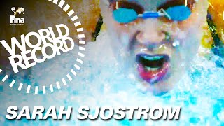 World Record  Sarah Sjostrom  100m Butterfly  Doha 2014 [upl. by Almena]