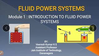 Introduction to Fluid Power Systems module 1 class 1 [upl. by Lyrrehs606]