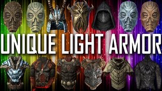 Skyrim  All Unique Light Armor Pieces amp Sets [upl. by Hollister]