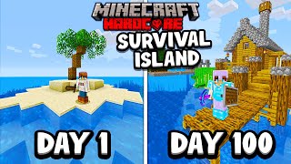 I Survived 100 Days on a SURVIVAL ISLAND in Minecraft Hardcore [upl. by Kcinomod]