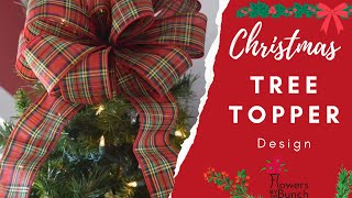 Christmas TreeTopper Bow  Easy Tutorial [upl. by Artemahs]