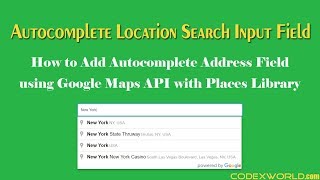 Add Autocomplete Address Field using Google Maps JavaScript API with Places Library [upl. by Sellihca]