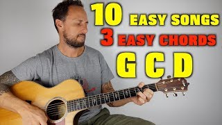 10 Easy Songs 3 Easy Chords G C D [upl. by Tatia]